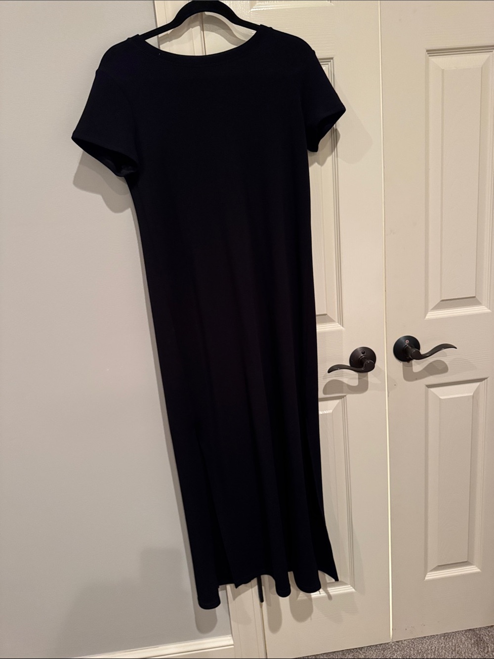 SPANX Black Short-Sleeve Maxi Dress